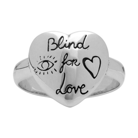 Gucci Blind For Love Heart Ring in Silver NEW IN BOX - Picture 1 of 14
